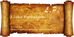 Lisko Pantaleon névjegykártya